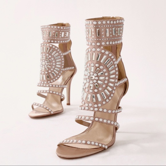 cleopatra embellished stiletto heels